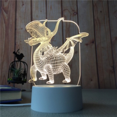 Boys Bedroom Acrylic Shark/Dinosaur/Triceratops Night Light  with Button Switch/Usb Touch/Remote