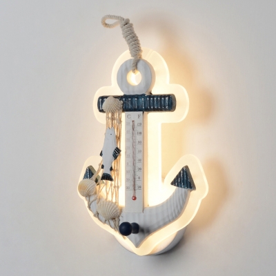 Plastic Anchor Wall Light Fixture Mediterranean Children Room LED Wall Sconce in Warm