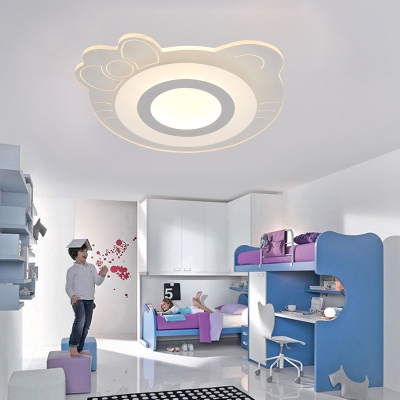 Lovely Cat Shape 20.48 Inch Girls Bedroom LED Flush Ceiling Light