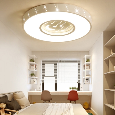 Modern LED Round/Star/Cloud Shade Kids Room Ceiling Light Ultra-Thick