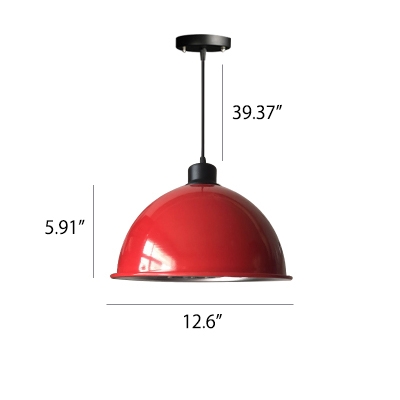 One Light Metal Dome Shade Ceiling Pendant Lamp for Dining Room(Six Colors for Choice)