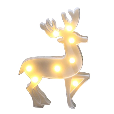 Plastic LED Owl/Deer/Diamond Shape Decorative Kids Night Light Portable 