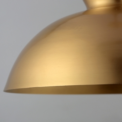 One Bulb Simple Style Hanging Lamp in Satin Brass Finish Different Shades for Choice