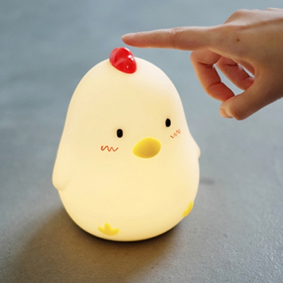 Wireless New Rubber Chicken Kids Bed Night Light with/without Clock 