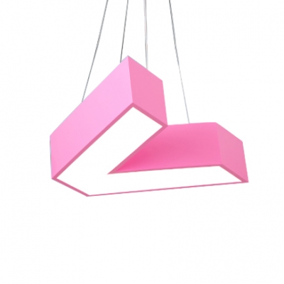 Letter V Ceiling Light Modernism Simple Acrylic Pendant Lamp for Children Bedroom