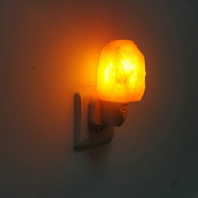 Glass Natural Mini Himalaya Salt Crystal Night Light Plug In Wall Light