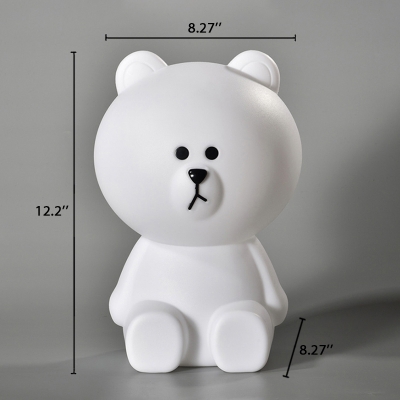 Gumdrop Lovely Puppy/Bear Touch Sensing Night Light in White for Kids Room 