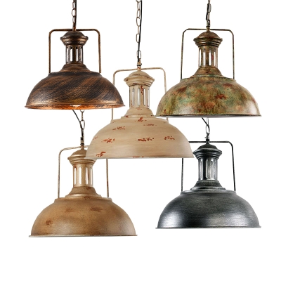 

Industrial Style 1 Light LED Pendant Ceiling Lamp with Metal Dome Shade 5 Designs for Option