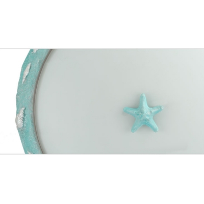 Seaside Resin Bowl Flushmount Kids Room 1 Light Ceiling Light Fixture in Sky Blue