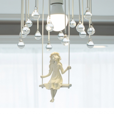 Kids Bedroom Lighting Flush Mount Crystal Chandelier Swing Crystal Balls Flushmount Light