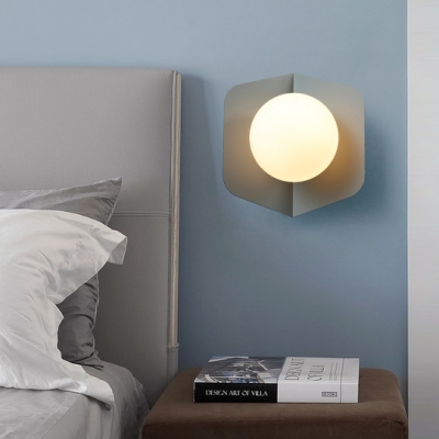 Metallic LED Ceiling Lamp with Globe Shade Macaron Colorful 1 Light Indoor Flush Mount Lighting