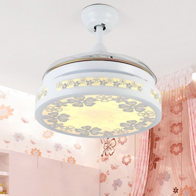 nordic retractable ceiling elegant inch fan flowers width beautifulhalo