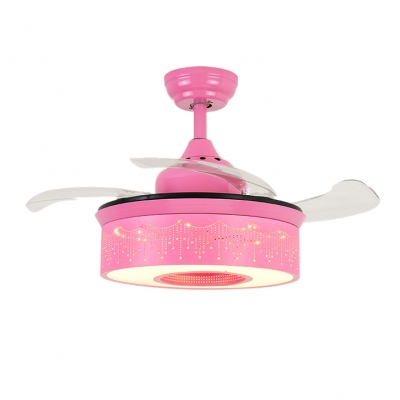14.18 Inch Creative Fancy Reversible Ceiling Fan for Kids in Green/Pink/Blue with Sparking Star