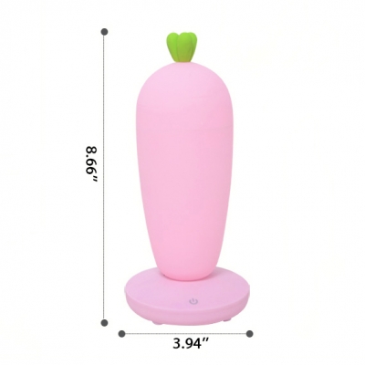 Cordless Silicon Carrot LED Night Light for Kids Bedroom in Orange/Pink/White