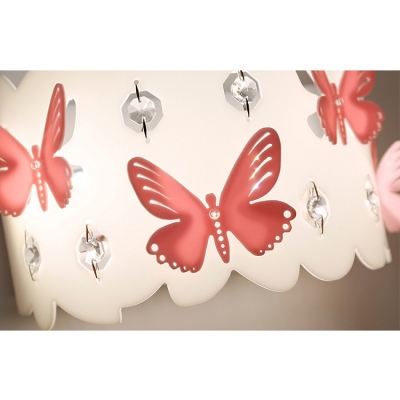 Country Wall Light Kids Bedroom Girls Room Butterfly Hallway Crystal Sconce Lighting 