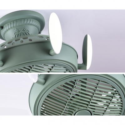 Macaroon Bladeless Ceiling Fan in White/Blue/Pink/Green/Gray with Cute Rabbit Ears