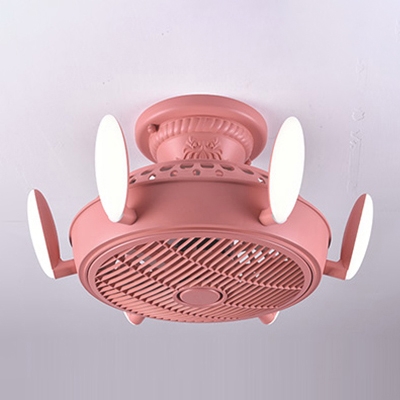 Macaroon Bladeless Ceiling Fan in White/Blue/Pink/Green/Gray with Cute Rabbit Ears