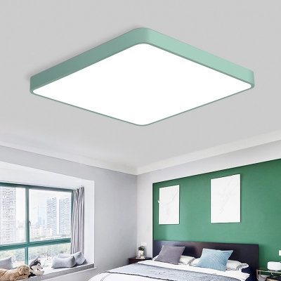 Ultra Thin Square Ceiling Lamp Simplicity Kids Room Colorful Acrylic Flush Mount Lighting