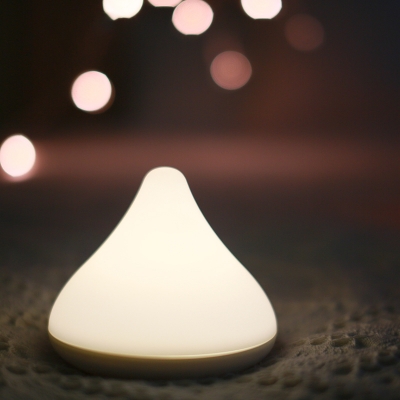 Portable Mini Plastic Cone Shape LED Night Light in White/Pink