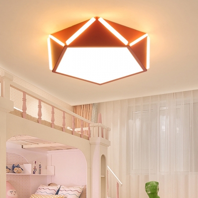 Acrylic Geometric Ceiling Fixture Colorful Modern Fashion Kids Youth LED Flush Mount Lighting