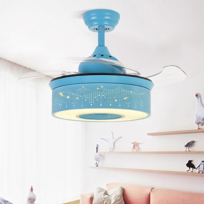 14.18 Inch Creative Fancy Reversible Ceiling Fan for Kids in Green/Pink/Blue with Sparking Star