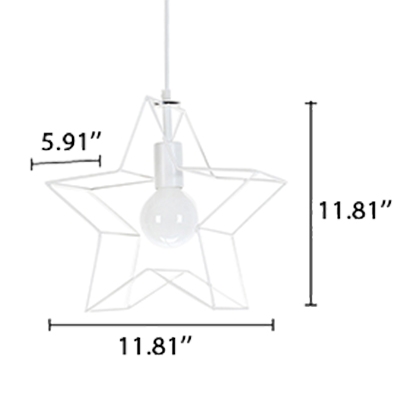 Contempoary Downrod Ceiling Pendant with Hollow Star Shade