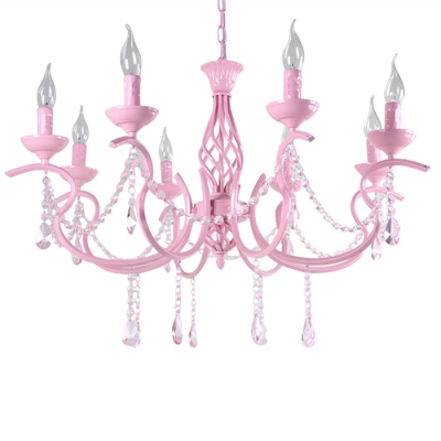 Contemporary Lighting 6/8 Light Kid Girls Ceiling Chandelier Crystal Tadpoles Chandelier Light