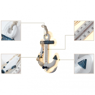 Plastic Anchor Wall Light Fixture Mediterranean Children Room LED Wall Sconce in Warm