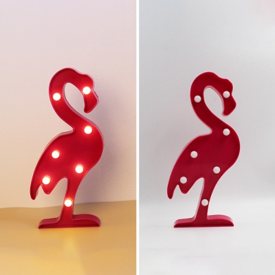 Decorative Plastic Swan Kids Night Light in Red/Orange