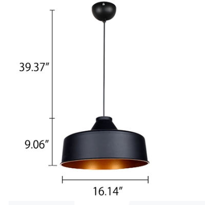 Industrial Style Warehouse Pendant Light Fixture with Metal Barn Shade 16.1