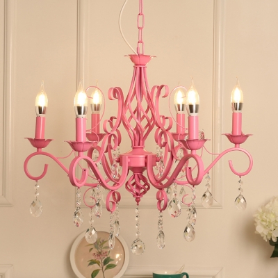 pink crystal chandelier