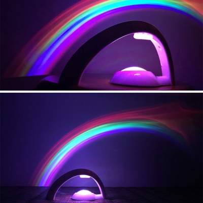 Plastic White Rainbow Lamp Night Stand Light for Girls Bedroom 