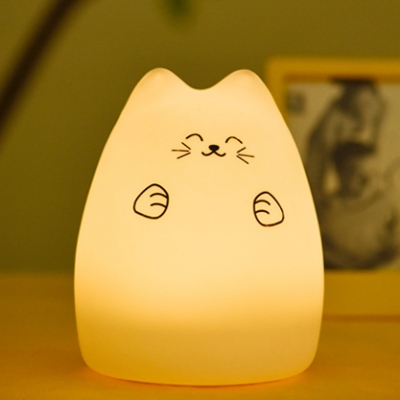 Sillica Gel Lovely Cat Kids Sleeping LED Nightlight 3 Types for Option