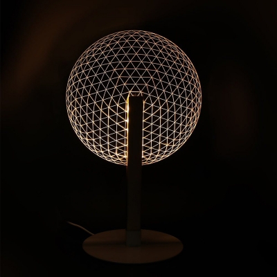 Ultra-thin Hollow Out Globe Decorative Acrylic Night Lamp with Wooden Base