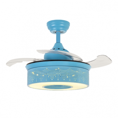 14.18 Inch Creative Fancy Reversible Ceiling Fan for Kids in Green/Pink/Blue with Sparking Star