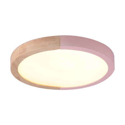 Circular Shape LED Ceiling Fixture Macaron Simple Living Room Acrylic Flush Light Fixture