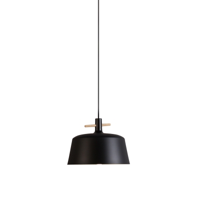 Contemporary Style One Bulb Coffee Shop Bar Hanging Light in Black/White Finish