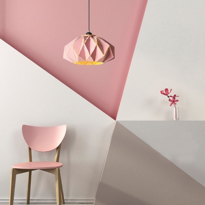 1 Light Origami Suspended Lamp Colorful Contemporary Living Room Metal Lighting Fixture