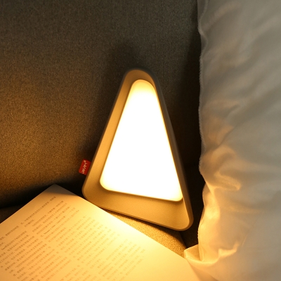 Gray/White Triangle Shape Chargeable LED Night Light for Reading 