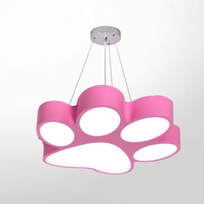 Cartoon Footprint Suspension Light Blue/Pink/Red/Yellow Acrylic Decorative Pendant Lamp for Kids