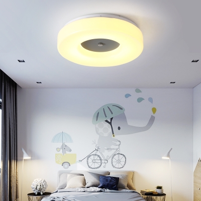 Acrylic Flushmount with Round Shade Macaron Colorful Ceiling Light for Kids in Warm/White