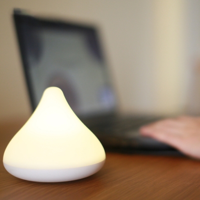 Portable Mini Plastic Cone Shape LED Night Light in White/Pink