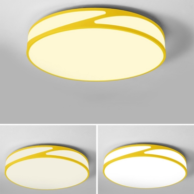 Acrylic Round LED Ceiling Light Macaron Modernism Living Room LED Flush Light in Warm/White