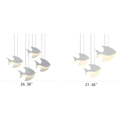 Fish Shape 3/4/5 Lights Chandelier for Kids Bedroom