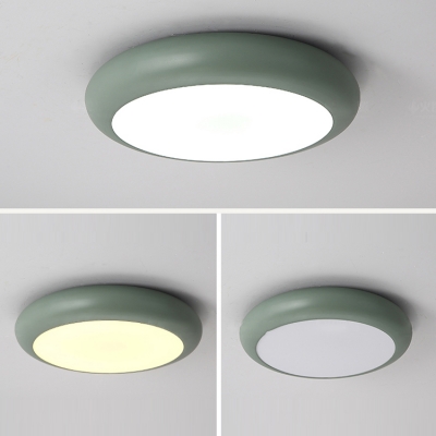 Metal Round Flush Light Fixture Macaron Nordic Colorful Kids Children Room LED Flush Mount