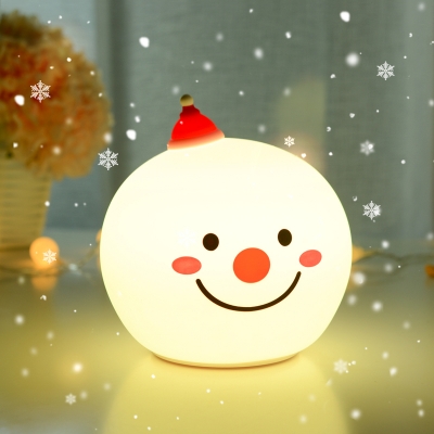 Super Bright Silicon Snowman/Santa Claus Baby Kids LED Night Light 7 Types for Choice 