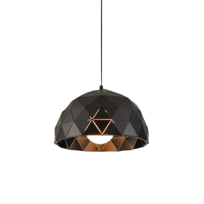 Whimsical Style Black/White Dining Room Hanging Light Fixture with Metal Dome Shade 11.81