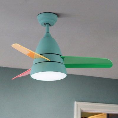 Colorful Blade Children Ceiling Fan With Light Globe 14 18 Wide