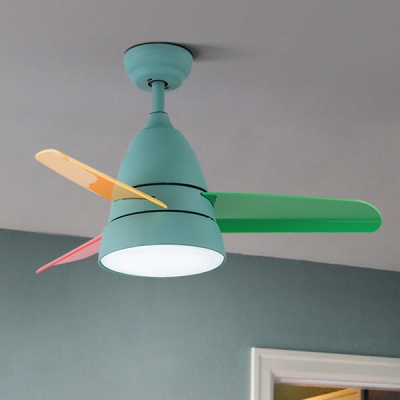 Colorful Blade Children Ceiling Fan With Light Globe 14 18 Wide