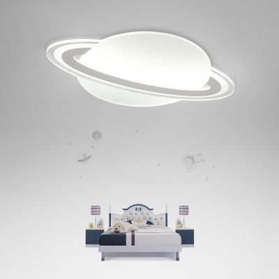 Globe Boys Room LED Flush Ceiling Lamp White/Warm Light